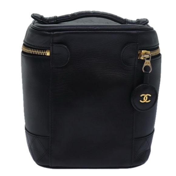 Chanel Vanity Black Leather clutch - Picture 1 of 10